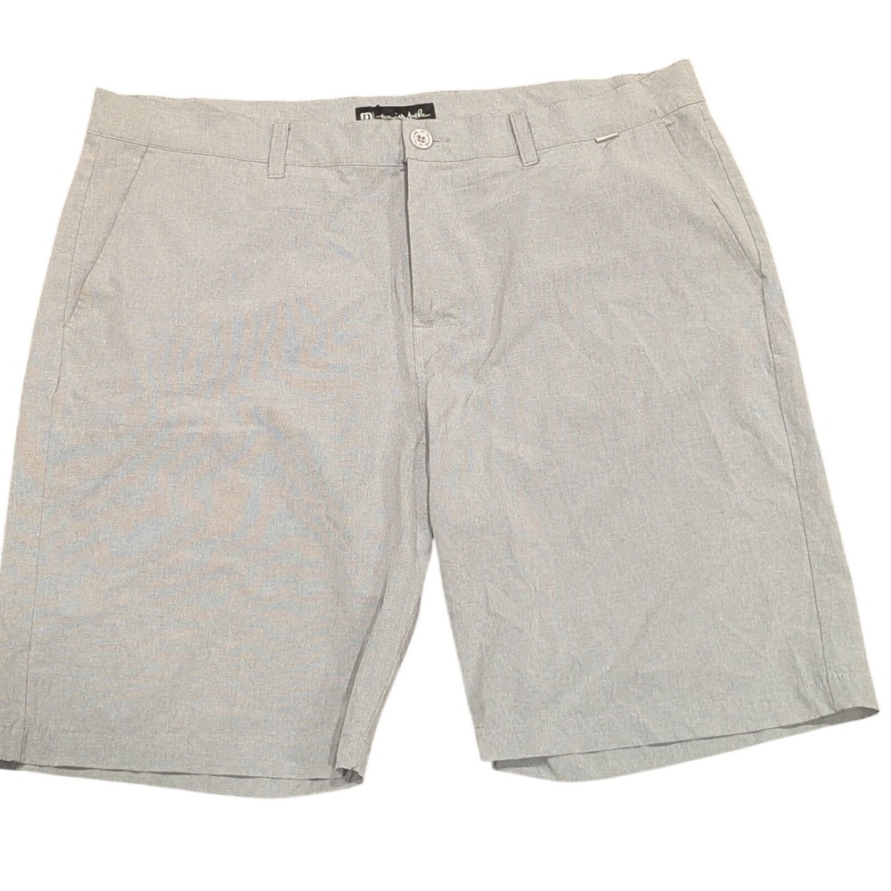 Travis Mathew Beck Mens Grey Heathered‎ Performance Golf Chino Shorts Size 40
